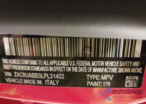 2020 Jeep Renegade Latitude Fwd from USA, damaged, VIN ZACNJABB3LPL31402